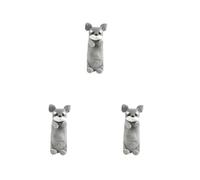 3 Set Girl Unisex Cute Pencil Case with Zipper Soft School Stationery Pen Storage Bag Portable Student Ruler for Classroom Grey