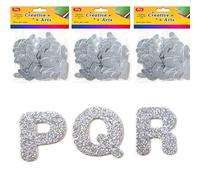 3 Set Glitter Stickers for Crafts,Glitter Foam Letters Sticker Sliver,EVA Foam Alphabet Letters Stickers A-Z,Self-Adhesive Alphabet Stickers,Craft Foam Letters Stickers for DIY Decoration