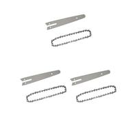 3 Set Guide Saw Chain and Guide Bar for Cutting Plywood Carving Laminated Flooring 6In, Silver, 6 in