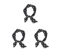 3 set Headband Dressing Clothing Neck Wraps Art Band Hairband Party Dress Decorative Headwear Dotted Fashion Headscarf Black