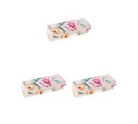 3 Set Leather Jewelry Makeup Lipstick Holder Case with Mirror Beige