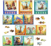 3 Set Magnetic Puzzles for Kids Ages 3 4 5, 3 * 9-12-20PCS Learning Puzzles for 3-5 Year Olds Kid, 3 4 5 Years Old Kid Gifts, Travel Activities for Children, Birthday Presents for Kids