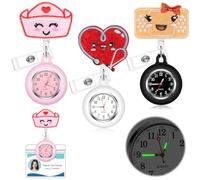 3 Set Nurse Watch Glow in The Dark Nursing Watch Clip on Pocket Badge Fob Pocket Lapel Brooch Decoration Badge Reel for Nursing Students Doctor Clinic Staff Thankgiving Christmas Appreciation Gift