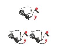 3 set of Lavalier Lapel Clip-on Microphone for Smartphones PC Audio Recording Red