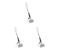 3 set of Mobile Phone Lanyard Adjustable Detachable Portable Neck Hanging Cord Straps Indoor Outdoor Camping Climbing Gray Short