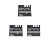 3 set of Wooden Director Movie Scene Clapperboard TV Video Clapper Board Film Photographic Prop Hanging Decorations, black