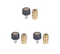 3 Set Pack of 2 Car Washing Portable M22 to 1/4 Inch Adapter Quick Connection High Pressure Water Hose Connectors Accessories