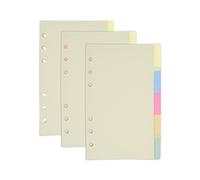 3 Set Paper Divider Index Page Tab Cards for 6-Holes Ring Binders Filofax Notebooks Travel Diary Journal Planner (A6 Size)