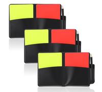 3 Set Referee Notebook Football Referee Kit Red and Yellow Cards 2-Pack Notebook with Record Paper Pencil Leather Case Soccer Wallet for Volleyball Baseball Coaches Matches Training Sports Games