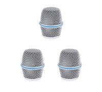 3 set Replacement Blue Steel Mesh Microphone Grill Head Parts Accessory BETA 87A, Silver