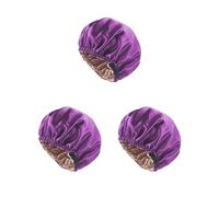 3 Set Satin Silk Bonnet Night Sleeping Cap Hat for Curly Natural Hair Purple