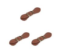 3 Set Sew on Genuine Leather Tab Buckles Closure Bag Fastener DIY Replacement Khaki
