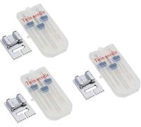 3 Set Silver Twin Brother Stretch Machine Needle Double Needle for Brother Sewing Machine Needles Double Twin Needles Pins Sewing Machine Domestic Sewing Machine Sewing Machine Needle