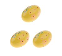 3 set Wood Hand Shaker Egg Intelligence Percussion Toy for Early Learning Yellow