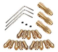 3 Sets 0.5-3mm Brass Drill Chuck Small Electric Drill Bit Collet Fit for 3 Size -2.0mm 2.35mm 3.17mm