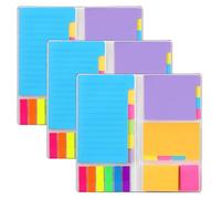3 Sets 1230 Sheets Sticky Notes Set, Multicolor Self-Stick Post it Notes Pack with PU Leather Cover, Page Markers Tabs for Books Folders Index Office School Daily