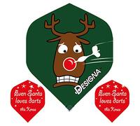 (3 Sets - 9 Flights) Reindeer Christmas Xmas Dart Flights, 100 Micron Extra Strong