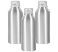 3 Sets Aluminium Bottles Reusable 100ml Metal Travel Bottles with Screw on Lids for Gym Cold Drinks Cosmetic Shampoo Body Washing Gel Essential Oil Liquid
