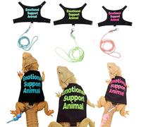3 Sets - Bearded Dragon Lizards Clothes with Leash Set for Small Pets Reptiles Guinea Pig Apparel Lizards Outdoor Walking Training Harness Leash Hand-Made Costume Photo Prop
