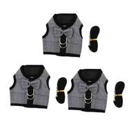 3 Sets Bunny Vest Bunny Stripe Harness Rabbit Harness Suit and Leash for Rabbit Bunny Harness Leash Harness for Rabbits