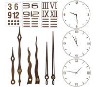 3 Sets Clock Hands and Numerals, CNYMANY Walnut Wood DIY Digital Clock Numbers Wall Clock Hands Replacement Parts, Clock Movement Mechanism Kit Clock Accessories Clock Repair