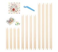 3 Sets Creative Embroidery Stretcher Bar Kit 3 Sizes Wood Needlepoint Stretcher Bar with 100 Tacks and Tacks Remover for Quilting Fabric Art Creation