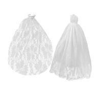 3 Sets Decorative Doll Wedding Dress and Veil Costume for Dolls Lightweight Replaceable Dress