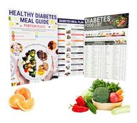 3 Sets Diabetic Food Chart Diabetes Food List Wall Charts Diabetic Food Meal Planner Glycemic Index Guide Low Sugar Food List for Blood Sugar Control