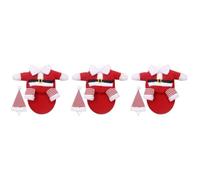3 Sets Dog Xmas Costume Winter Christmas Red Dacron for Small Dogs | PET Garment, Eye-catching Lovely Funny Style, Photo-ready, Breed Dogs, New Year Costume Parade
