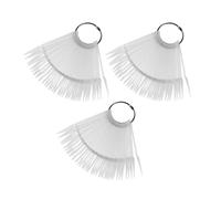 3 Sets Fan Shaped Nail Practice Tips Display Card Abs Iron