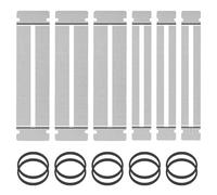 3 Sets Guitar Fingerboard Fret Protector Guards, Stainless Steel Fretboard Protector with Rubber Band, Bass Guitar Ukulele Fret Guards, for Dressing, Polishing Frets, DIY Maintenance