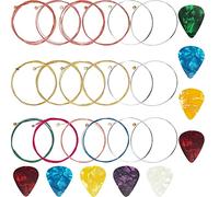 3 Sets Guitar Strings Electric Guitar, Brilliant Sound Quality Strings Steel with 9 Pieces Guitar Picks For Classical Guitar Musical Instrument Accessories Ukulele