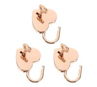 3 Sets Heart Shaped Padlock with Key, Small Lock for Diary | Mini Keyed Design, Compact for Chains and Journals, Shiny Finish, Love Lock Use, Friend Gift