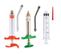 3 Sets Livestock Drench Syringe Gun with 3 Drench Nozzle, Adjustable Dosage Reusable Drench Gun Syringe for Cattle Cow Goat Sheep Pig Chickens Ducks Goose Poultry (50ML)