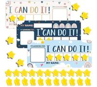 3 Sets Magnetic Rewards Chart for Kids I Can Do It Token Board Boho Rainbow Behavior Chart at Home Positive Star and Customization Goal Box Incentives for Teacher Essentials Elementary Classroom
