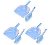 3 Sets mini Broom and Dustpan Desktop dusts Cleaner Whisk Broom pan Small Broom and Dustpan Hand Broom Cinnamon Broom Camping Pans Hand Brush Dining Table Foldable Plastic Child