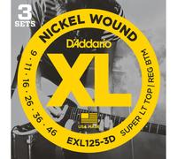 DAddario EXL125 Nickel Wound 9-46 x 3 Pack