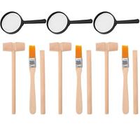 3 Sets of Excavation Tools: Archaeological Dig Tool Kit for Kids with Mini Hammer Chisel Brush Scraper and Magnifier Kit for Dinosaur Excavation and Gem Discovery
