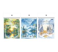 3 Sets Pet Forest Tree Stickers Landscape Stickers Decals for Water Bottle Cars Laptop Scrapbooking Journaling Diy Crafts Art Supplies