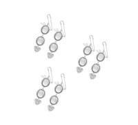 3 Sets Photo Pendant Brooches Bezel Pom Kit Circle Tray Picture Hanging Gadget Wedding Bouquet Charm Jewelry Brooch with Pins Round Trays Glass Silver