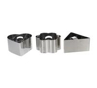 3 Sets Stainless Steel Cookie Molds Creative Manual Press Shapes | Lightweight Baking Supplies for Pastry Dough, Household Kitchen Use, Silver Finish, Handmade Clay