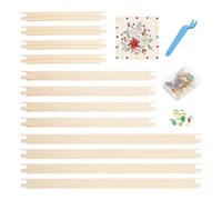 3 Sets Stretcher Bars for Needlework with 100 Tacks and Tacks Remover, Wooden Splicing Canvas Stretcher Bar Cross Stitch Frame for Quilting Fabric Art Creation