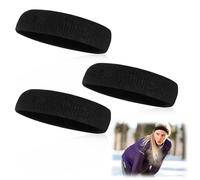 3 Sets Sweatbands Sports Headband for Men Women Wicking Sweat Headband Exercise Elastic Sweat Bands Soft Head Band for Gym Sports Tennis Biking Running Basketball Unisex Headbands, Black