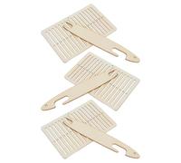 3 Sets Wooden Webbing Weaving Tool with Shuttle for Craft and Travel