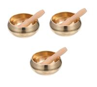 3 Sets Yoga Meditation Bowl Tibetan Sound Bowl Yoga Singing Bowl Sound Bowl Meditation Singing Sound Bowl Buddhist Singing Bowl Buddhist Bowl Buddhist Music Bowl To Heal Wooden
