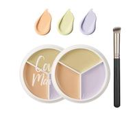 3 Shades Compact Concealer & Contour Kit - Creamy Texture for Complete Coverage - Hides Dark Circles Marks & Redness -Waterproof Durable Lightweight Formula - Portable Makeup Essential(3-Color A)