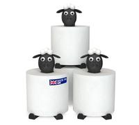 3 Sheep Toilet Roll Holder/Stacker - Free Standing Black Loo Roll Storage - 3D Printed Cute Bathroom Decor - Hilarious Plastic Tissue Paper Holder - Novelty Gift for Home, Kids & Guests