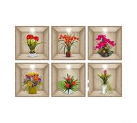 3 Sheets 6 Pcs 3D Vintage Flower Stickers Decorative Stickers Personalized Wall Art For Bathrooms 3D Design Customizable Stickers 3D Vintage Flower Wall Stickers Dimensions: 23.6 * 35.4 Inches
