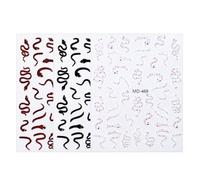 3 Sheets Black Snake Nails Art Stickers with Snake Designs Adhesive Nails Decals Manicure Decoration for Women Fashion Art Supplies