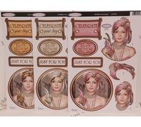 3 Sheets Debbi Moore Art Deco Decoupage Die Cuts (Celebrate Your Day AD42)